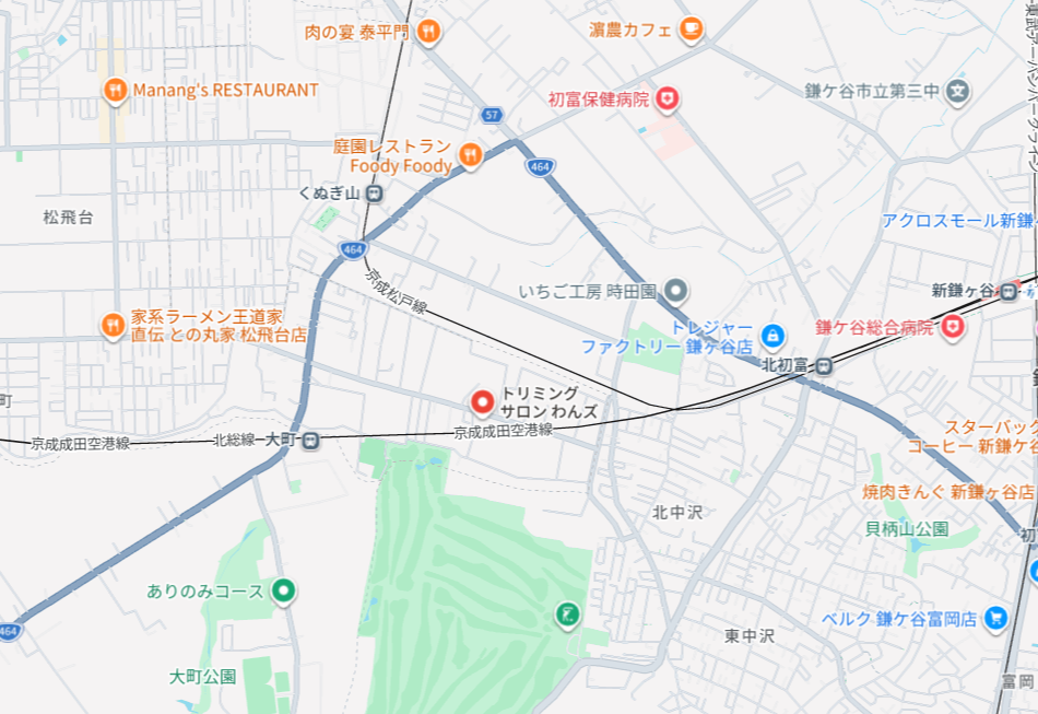 松戸市串崎新田のトリミングサロンわんズの場所案内マップ